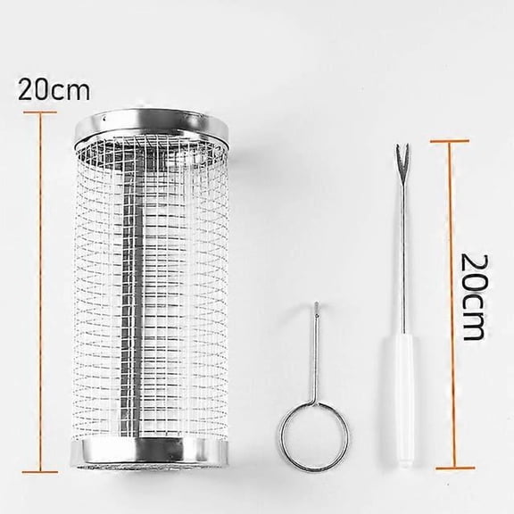 Stainless Steel Automatic Flipping Barbecue Outdoor Grills for Outdoor with 10 BBQ Stickers Adjustable Width BBQ Skewers Rolling Tool