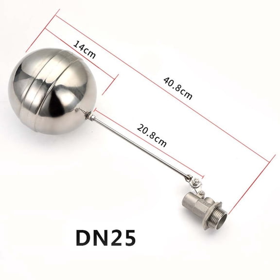 Stainless Steel Automatic Float Valve Water Level Controller For DN15 DN20 DN25-1/2 Inch 3/4 Inch 1 Inch Ball Tank Valve With Secure Sealing Design(DN25)
