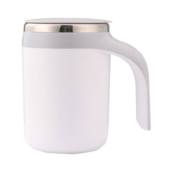 Stainless Steel Automatic Mixing Coffee Cup Magnetic Stirring Travel Mug Double-Wall Insulated 1-Touch Button Office & Home Use 16oz Capacity