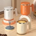thumbnail image 1 of Stainless Steel Automatic Mixing Cup | Rechargeable Thermos Soy Milk/Coffee/Protein Shaker | 400ml Triple Blade | Leak-Resistant Insulated | Portable USB Blender | Orange/White/Beige, 1 of 7