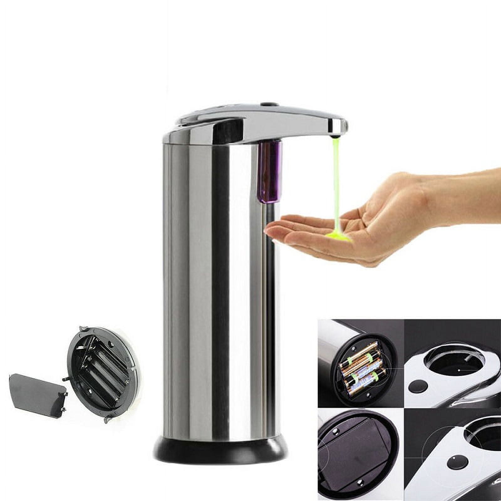 Stainless Steel Automatic Soap Dispenser Touchless LED Lighting Auto ...