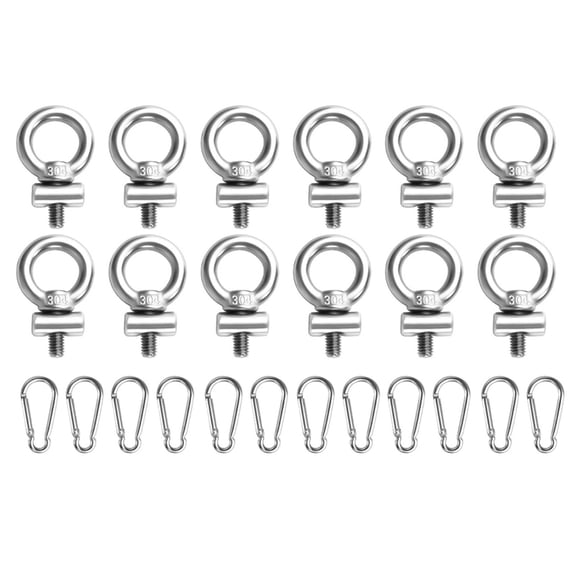 Stainless Steel Awning Stoppers with Carabiner Hooks 4mm Stops Motorhome Campervan Awning Stoppers