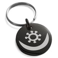 thumbnail image 1 of Stainless Steel Aztec Harmony Rune Engraved Small Medallion Circle Charm Keychain Keyring, 1 of 1