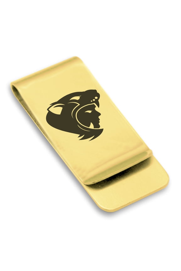 Stainless Steel Aztec Jaguar Warrior Champion Classic Slim Money Clip Credit Card Holder