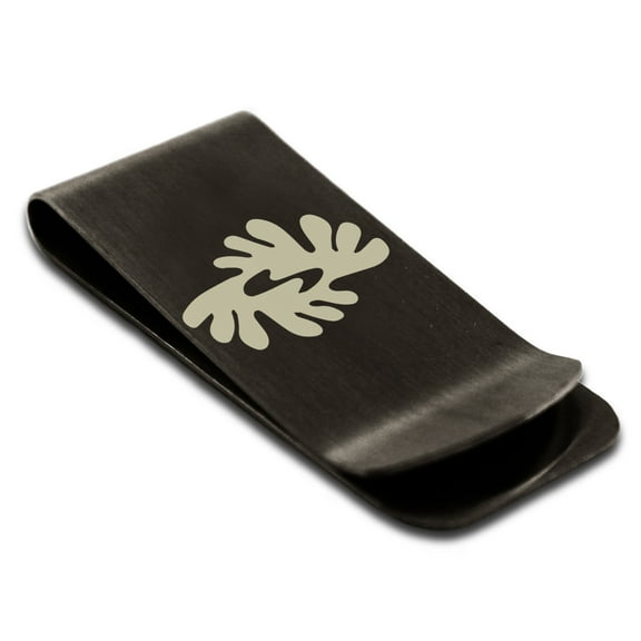 Stainless Steel Aztec Peace Rune Engraved Money Clip Credit Card Holder