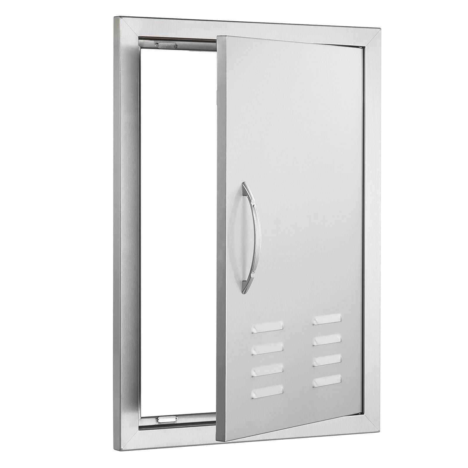 Stainless Steel BBQ Access Door 24x17 Inch with Louvred Vents, Reversible Hinge, for Outdoor Kitchen Island
