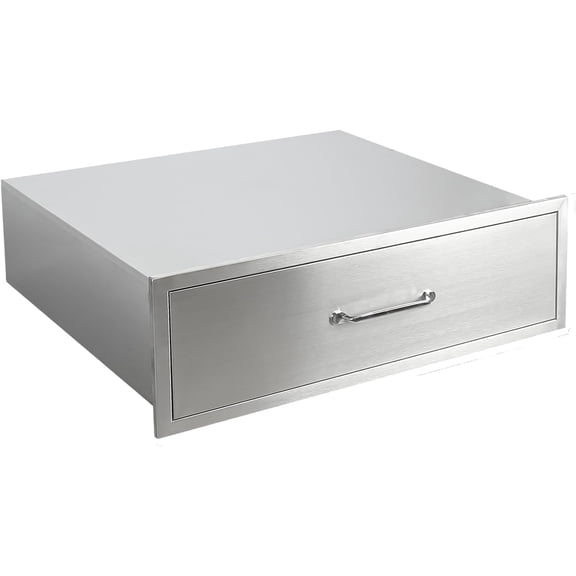 Stainless Steel BBQ Drawer,Outdoor Kitchen Drawers 30x10 inch Large Capacity Triple Drawer,304 Steel 3 Drawer Cabinet for Outdoor Kitchen Island & BBQ Islands 20" W x 10" H x 30" D