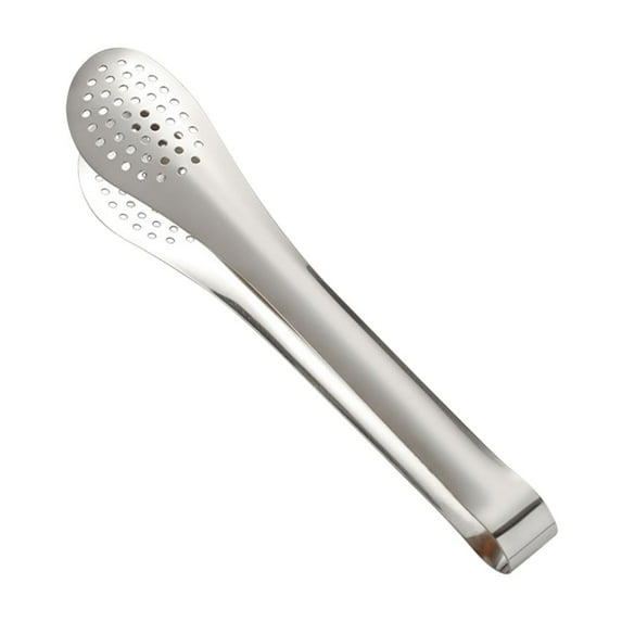 Stainless Steel BBQ Food Clip, Multi-Function Grill Tongs with Hole Design, Heat-Resistant Meat Turner for Korean Cooking, Non-Slip Handle, Dishwasher Safe Kitchen Utensil