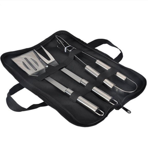 Stainless Steel BBQ Grill Tool Set, Outdoor Kitchen Camping Accessories with Carrying Bag