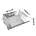 thumbnail image 1 of Stainless Steel BBQ Grilling Basket Small Large Vegetable Fish Barbecue Tray Leak Net Seamless Handle Even Heat Nonstick Easy Clean for Outdoor Picnic, 1 of 2