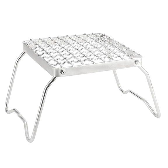 Stainless Steel BBQ Grills Net Grills Grate Ultralight Barbecue Gridirons with Foldable Legs for Camping Hiking Outdoors