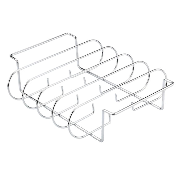 Stainless Steel BBQ Rib Rack Rib Holder with 6 Slot Design for BBQ Grill Outdoor Cooking