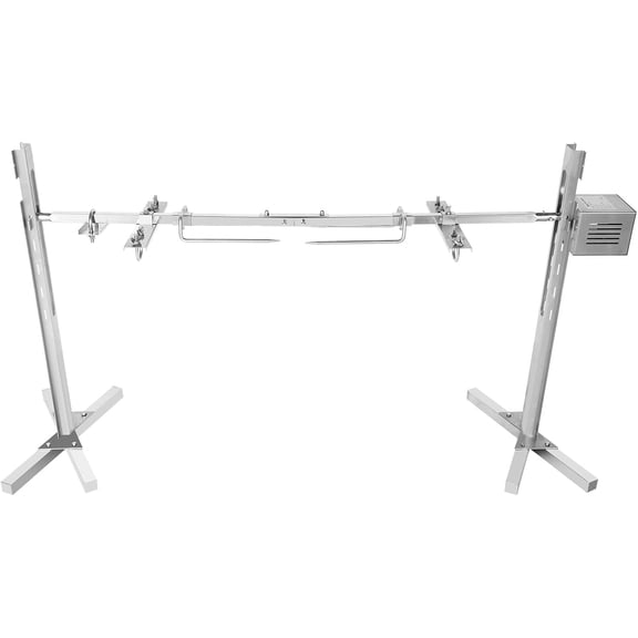 Stainless Steel BBQ Spit Roaster, 110V 25W Heavy Duty Pig Spit Rotisserie Grill, BBQ Grill Kit for Grilling Fish Chicken Lamb Pig in Camping Parties