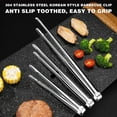 thumbnail image 1 of Stainless Steel BBQ Tongs Set of 5, 7-Inch Food-Grade 304 Korean Grill Clips for Outdoor Cooking, Heat-Resistant Multipurpose Kitchen Pliers for Steak, Vegetables, Salad, Bread, 1 of 2