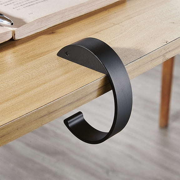 Stainless Steel Backpack Hook, Student Desk Side Hanger, White Black, 3.94x1.89x1.18in, Detachable & Strong Load-Bearing