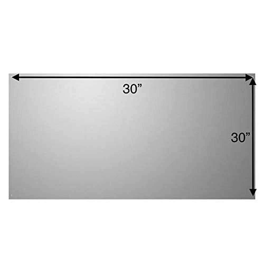 Stainless Steel Backsplash, 30" X 30" with Hemmed Edges