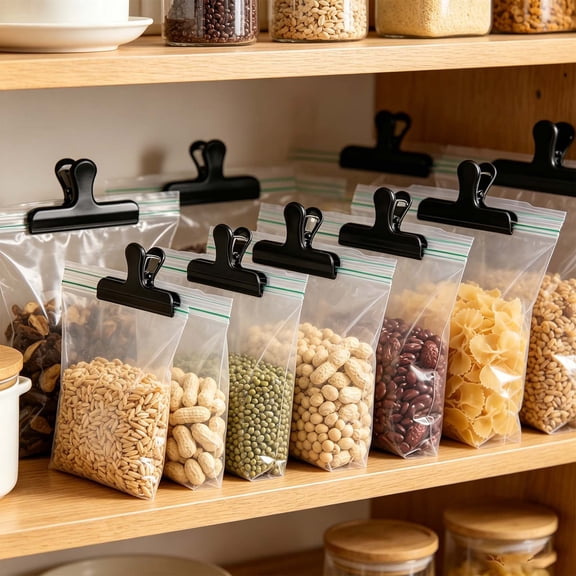 Stainless Steel Bag Clips Set, Heavy Duty Airtight Food Storage Sealing Clamps with Strong Springs for Kitchen Pantry and Office Organization