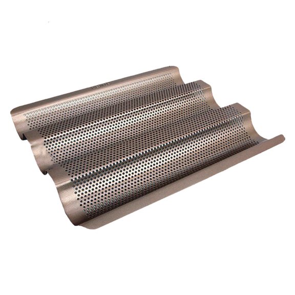 Stainless Steel Baguette Pan Nonstick French Baguette Baking Pans 3 Slots Moulds
