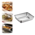 thumbnail image 1 of Stainless Steel Baking Pan 10x7.9 Inch, Heavy Duty Rectangular Sheet Cake Pan with Deep Edge, Toaster Oven Tray for Casserole, Barbecue & Cold Dish(A), 1 of 3