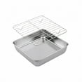 thumbnail image 1 of Stainless Steel Baking Pan Roast Turkey Tray with Cooling Rack Kitchen Bbq Cake 20cm, 1 of 9
