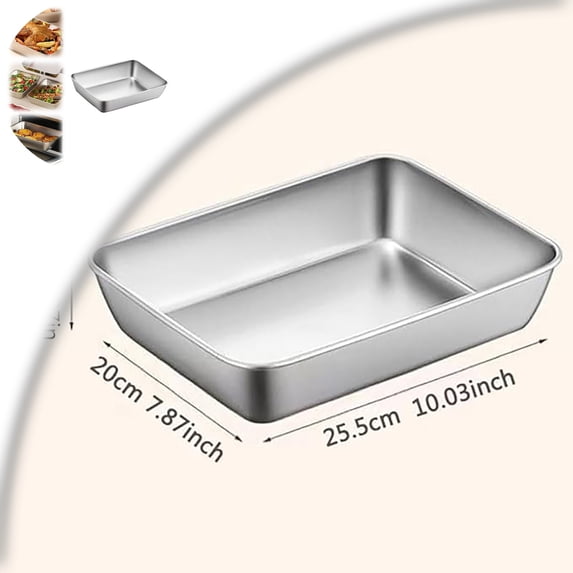 Stainless Steel Baking Pan with Lid, Rectangle Cake Pan with Cover for Cake, Heavy Duty & Dishwasher Safe