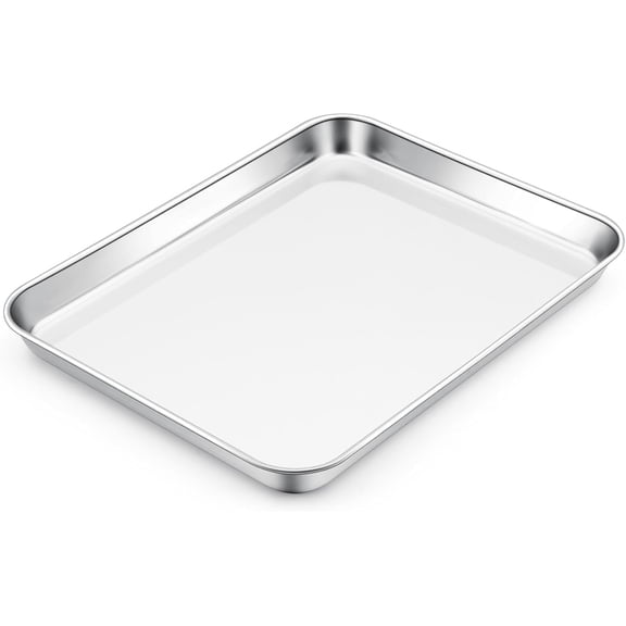 Stainless Steel Baking Pans,15.75x11.8In Oven Tray,Non Toxic Cookie Pan,Easy Clean,Heavy Duty Tray,Stainless Steel Baking Pan