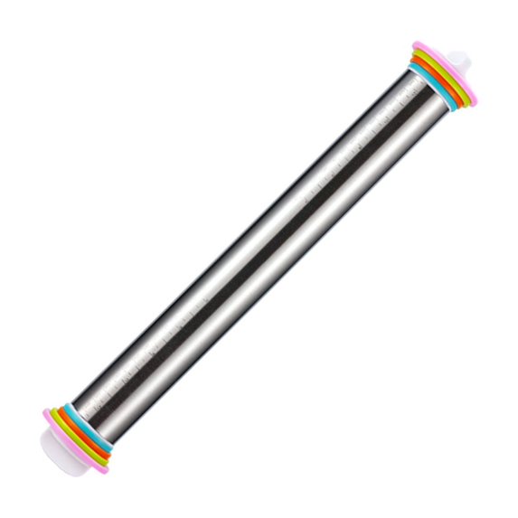 Stainless Steel Baking Rolling Pin for Pizzas Cookie Noodles Dumplings Adjustable Thickness Kitchen Dough Roller