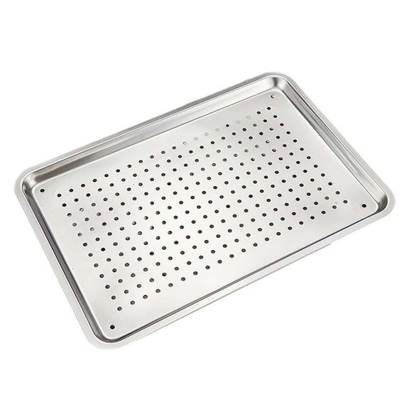 Stainless Steel Baking Sheet Food Serving Tray Baking Pan Tray Cookie Sheet for Food Festival Family Gathering Baking Shop,Birthday Party, 27cmx20cmx2.5cm Hole