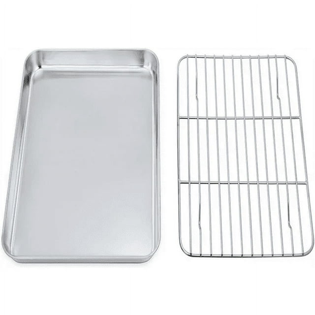 Stainless Steel Baking Sheet with Rack Set, 12.4inchx9.7inch Cookie