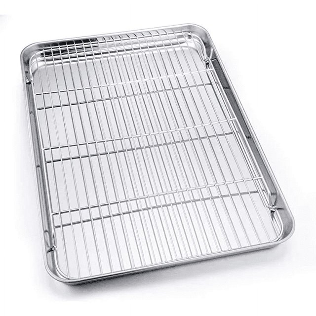 Stainless Steel Baking Sheet with Rack Set, 12.4inchx9.7inch Cookie