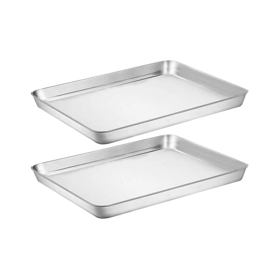 Stainless Steel Baking Sheet Set 18inx13in x1in 2-Piece Baking & Roasting Tray