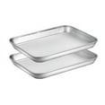 thumbnail image 1 of Stainless Steel Baking Sheet, Topboutique Cookie Sheet Bakeware Baking Pan Tray for Toaster Oven Size 9 x 7 x 1 Inch, Non Toxic & Healthy,Superior Mirror Finish & Easy Clean, Dishwasher Safe, 1 of 9