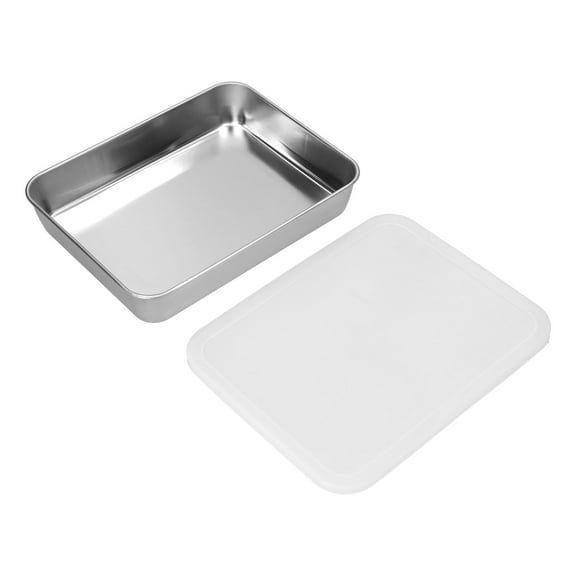Stainless Steel Baking Tray - Deep Flat Non-Stick Pan with Cover