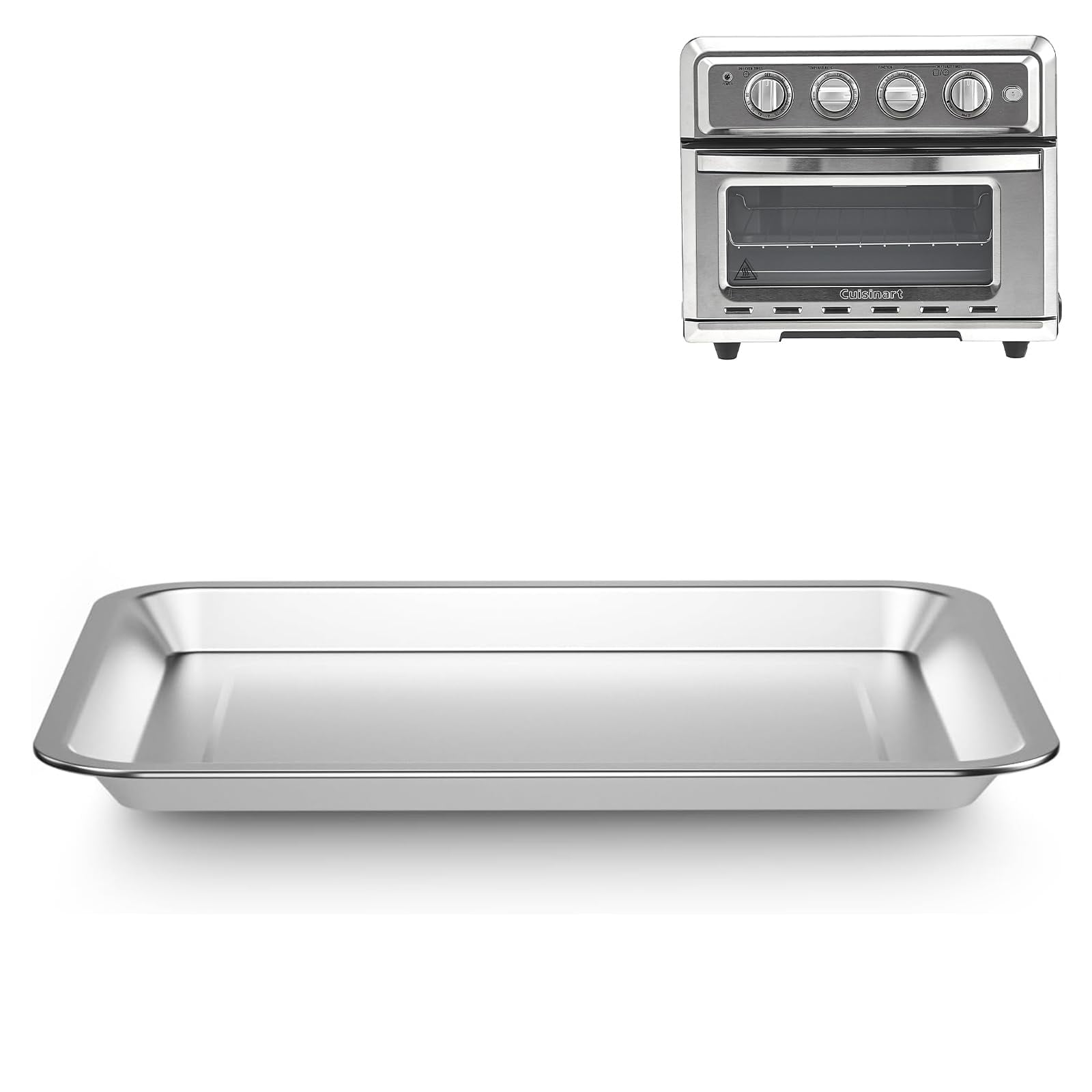 Stainless Steel Baking Tray Pan Compatible with Cuisinart Airfryer TOA