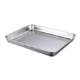 thumbnail image 1 of Stainless Steel Baking Tray, Rectangular Cake & Cookie Pan, Metal Oven Tray For Toaster Ovens - 26X15X1.2 Inch Size, Food Grade Stainless Steel, Easy Clean, 0.5 Inch Thick,, 1 of 2