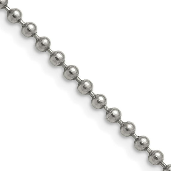Stainless Steel Ball Beaded Chain Styles Necklace Chisel Polished 3 mm 18 inch