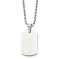 thumbnail image 1 of Stainless Steel Ball Beaded Necklace with Pendants Chain Chisel Brushed and Polished 2mm Reversible Dog Tag on a 24 inch 17.82 mm, 1 of 8