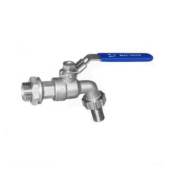 Stainless Steel Ball Valve - 1/2 Inch Weldless Bulkhead Bibcock for Building Home Brew Kettle/Mash Tun ,Solid Connection