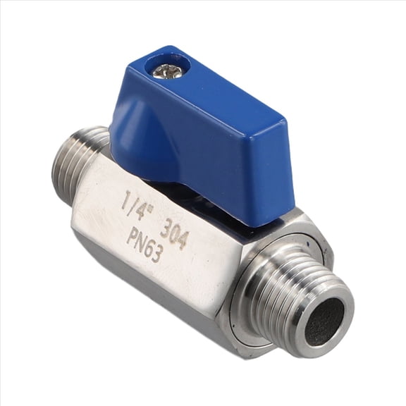 Stainless Steel Ball Valve - 1/4 Inch NPT Thread Male Small Mini (1/4inch Male&Male)