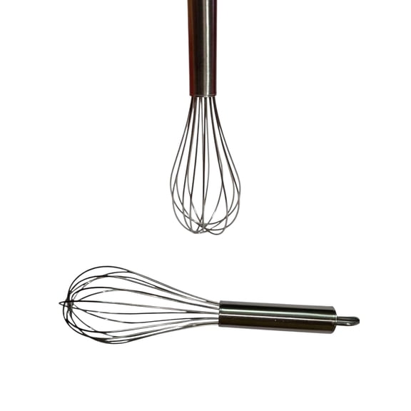 Stainless Steel Balloon Whisk Multi-Use Hand Blender for Egg Beating, Blending, Stirring & Cooking Durable Pipe Handle Kitchen Utensil Curd Beater (Silver), 1Pc, 20 cm