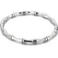 thumbnail image 1 of Stainless Steel Bamboo Style Classic Plain Open Clasp Bangle Bracelet, 1 of 10