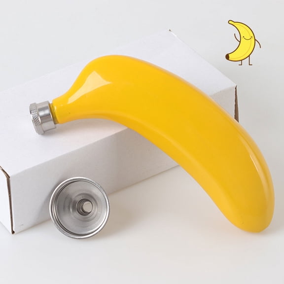 Stainless Steel Banana Shaped Flask For Alcohol Whiskey Portable Liquor Container With Leakproof Cap