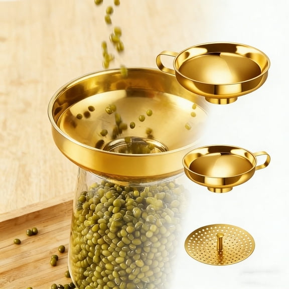 Stainless Steel Band Funnel Jar for Kitchen Use with Wide and Narrow Mouth Options Metal Funnel for Liquid and Dry Ingredients Practical Home Organization Accessory