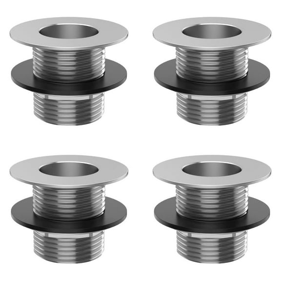 Stainless Steel Bar Sink Drain 1" Nominal Pipe Size (1" NPS Thread) for 1-3/8" Sink Opening (1-1/2"L x 4 pcs)