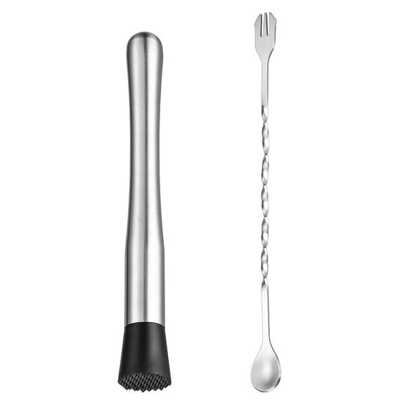 Stainless Steel Bar Tool Set Muddler and Mixing Spoon for Crafting Exquisite Fruit Based Drinks