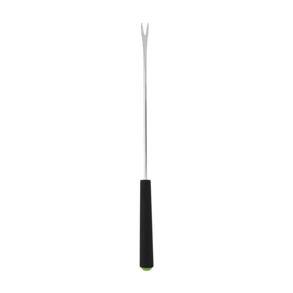 Stainless Steel Barbecue Fork Long Heat-Resistant Handle Grilling Skewer For Meat Marshmallows Vegetables Green