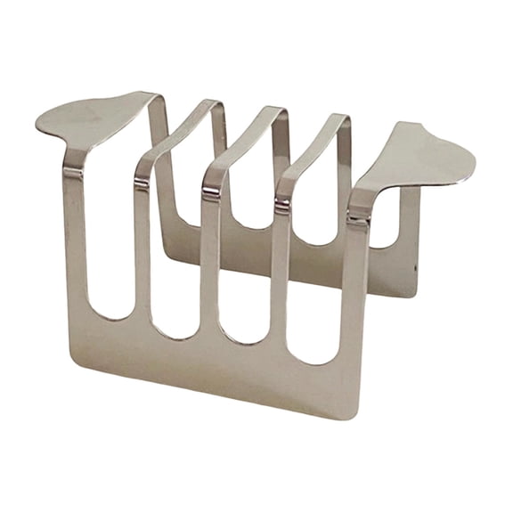 Stainless Steel Barbecue Grill Rack Holder With Handle for Kitchen Dining Room Outdoor Cooking, 4.8x2.3 in, Silver