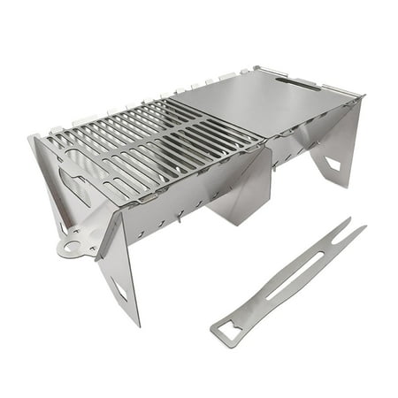 Stainless Steel Barbecue Grill Set,Folding Portable Barbecue Grill, barbecue for Patio, Hiking, Cooking, Beach, Backpacking ,