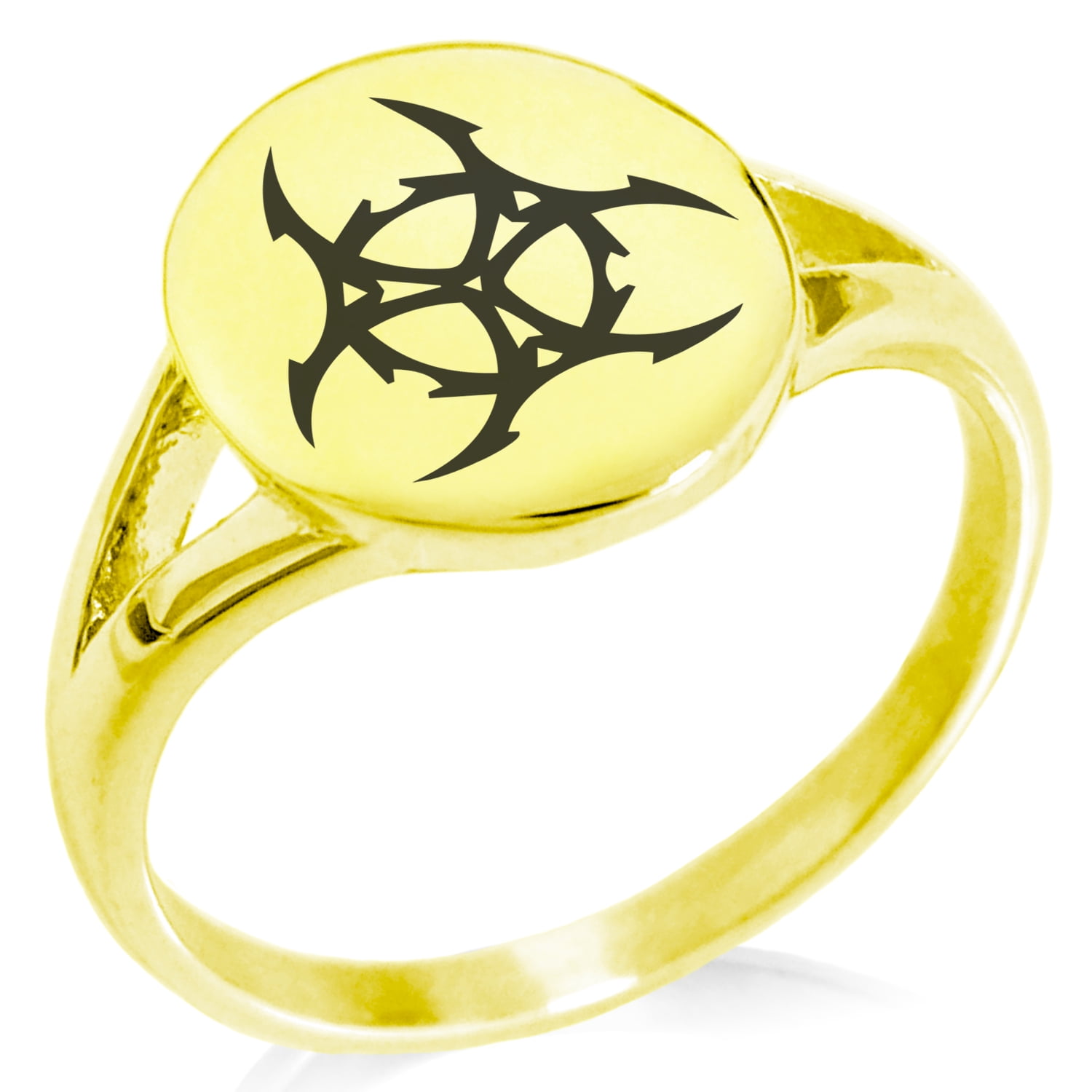 Tioneer Stainless Steel Barbed Wire Biohazard Minimalist Oval Top ...