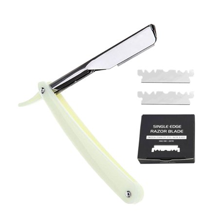 Stainless Steel Barber with 100 Pcs Double Edge - Yellow